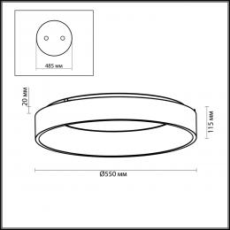 Odeon light 4062/50CL L-VISION ODL19 383 белый/серый Люстра потолочная с ДУ LED 50W 220V SOLE  - 2 купить